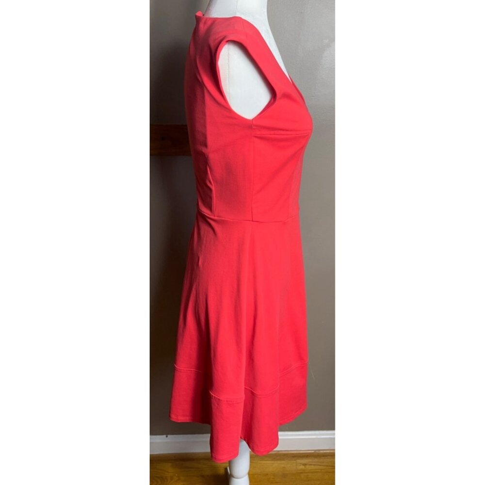 Cynthia Rowley Dress Coral Red Ponte A-line Festival Brunch Travel Resort Wom 4 - Picture 8 of 11